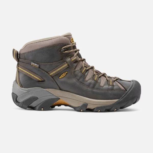 Keen Outlet Men's Targhee II Waterproof Mid-Black Olive/Yellow - Click Image to Close