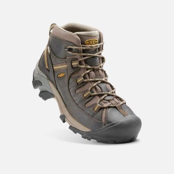 Keen Outlet Men's Targhee II Waterproof Mid-Black Olive/Yellow