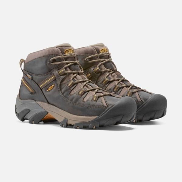 Keen Outlet Men's Targhee II Waterproof Mid-Black Olive/Yellow