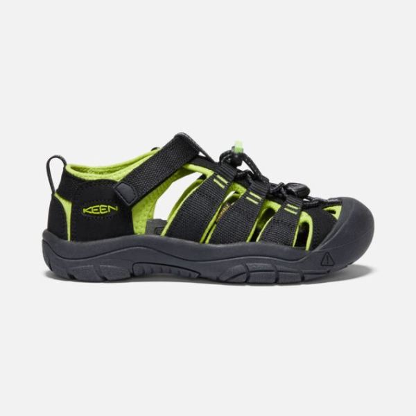 Keen Outlet Big Kids' Newport H2-Black/Lime Green