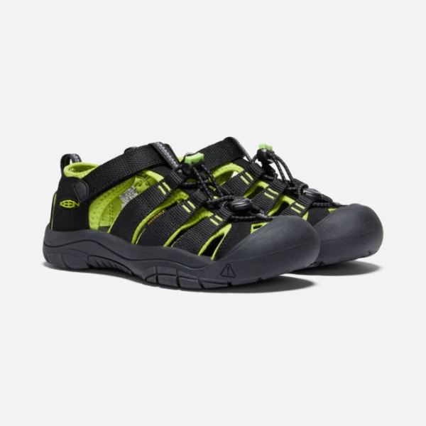 Keen Outlet Big Kids' Newport H2-Black/Lime Green