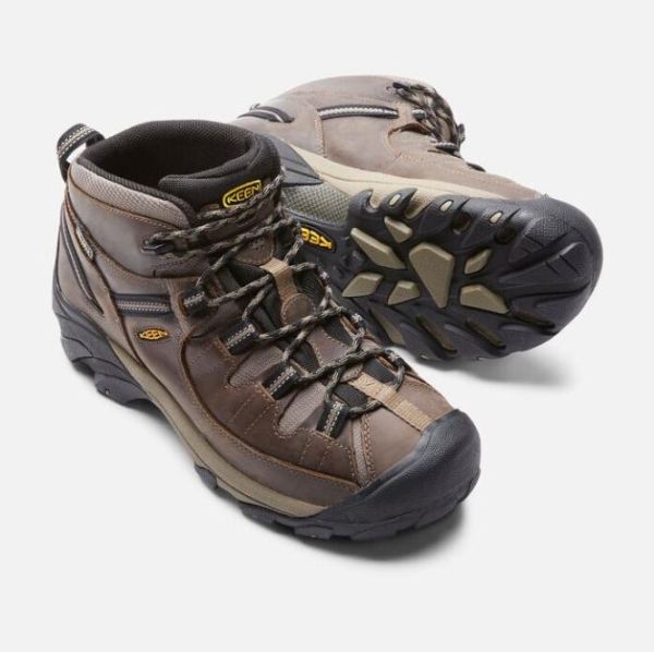 Keen Outlet Men's Targhee II Waterproof Mid Wide-Shitake/Brindle - Click Image to Close