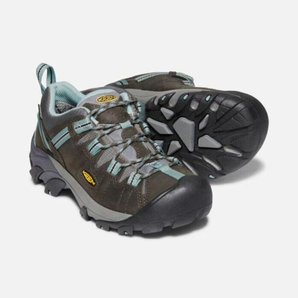 Keen Outlet Women's Targhee II Waterproof-Black Olive/Mineral Blue