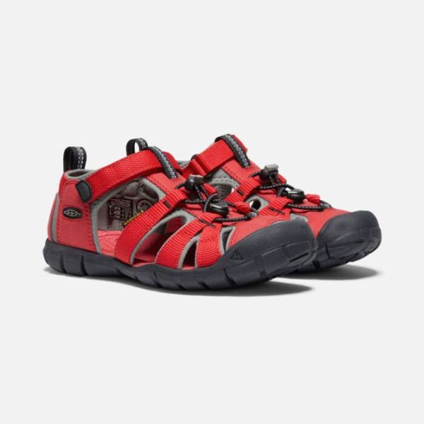 Keen Outlet Big Kids' Seacamp II CNX-RACING RED/GARGOYLE