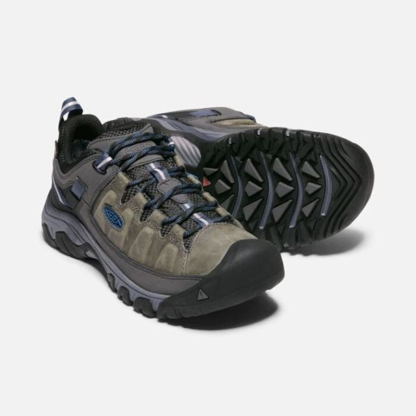 Keen Outlet Men's Targhee III Waterproof-STEEL GREY/CAPTAIN'S BLUE