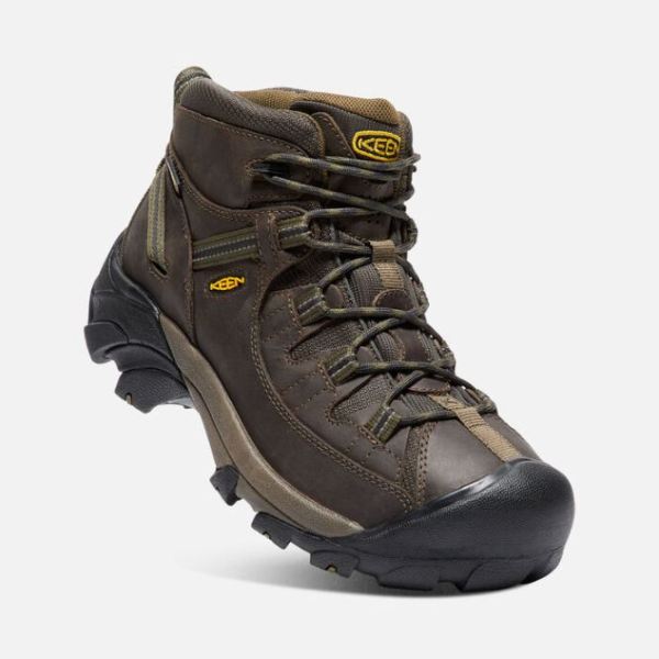 Keen Outlet Men's Targhee II Waterproof Mid Wide-Canteen/Dark Olive - Click Image to Close
