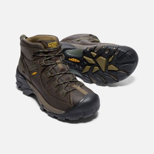 Keen Outlet Men's Targhee II Waterproof Mid Wide-Canteen/Dark Olive