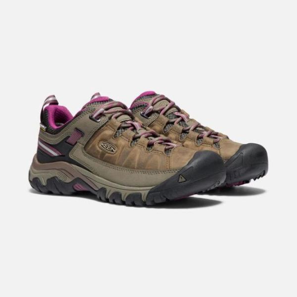 Keen Outlet Women's Targhee III Waterproof-WEISS/BOYSENBERRY - Click Image to Close