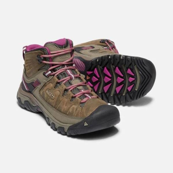 Keen Outlet Women's Targhee III Waterproof Mid-WEISS/BOYSENBERRY - Click Image to Close