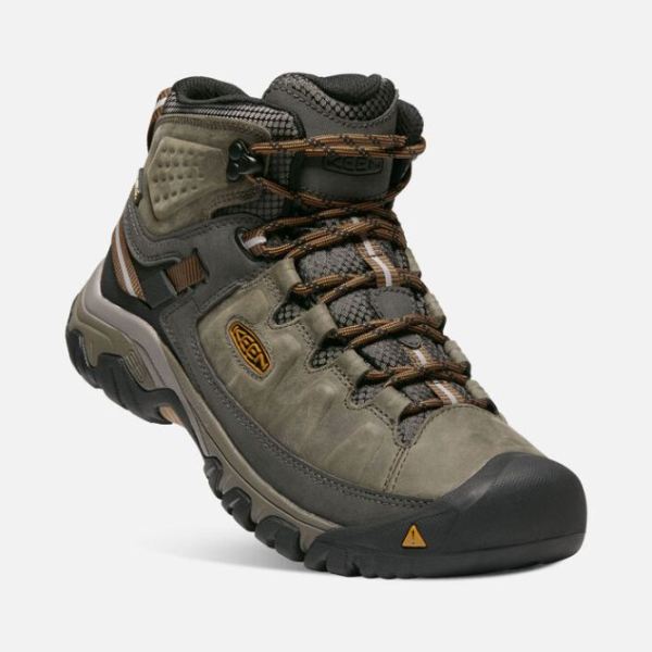 Keen Outlet Men's Targhee III Waterproof Mid Wide-BLACK OLIVE/GOLDEN BROWN - Click Image to Close