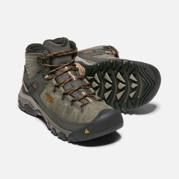 Keen Outlet Men's Targhee III Waterproof Mid Wide-BLACK OLIVE/GOLDEN BROWN - Click Image to Close