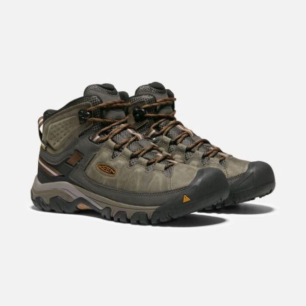 Keen Outlet Men's Targhee III Waterproof Mid Wide-BLACK OLIVE/GOLDEN BROWN - Click Image to Close