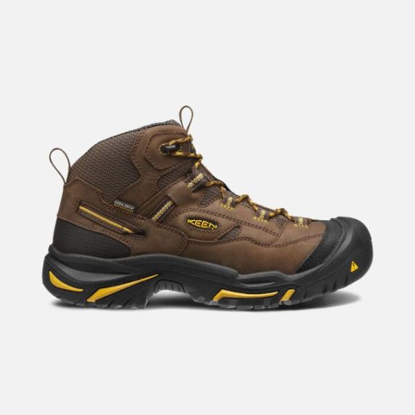 Keen Outlet Men's Braddock Waterproof Mid (Soft Toe)-CASCADE BROWN/TAWNY OLIVE