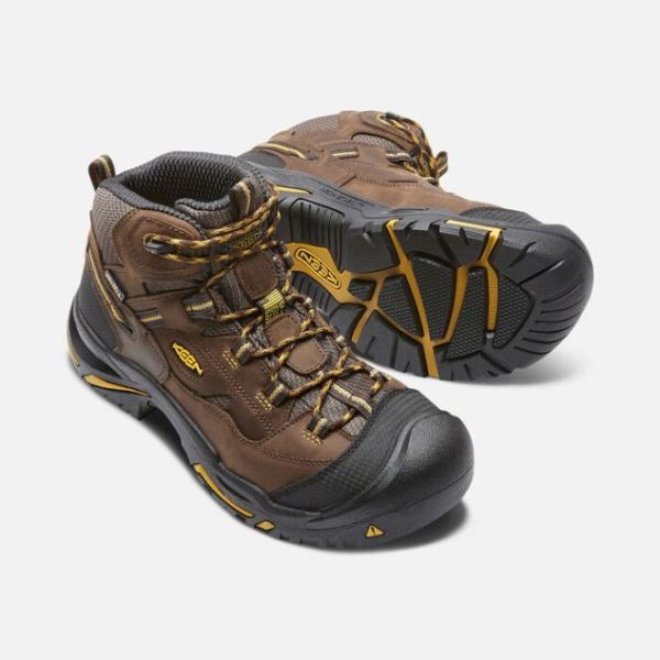 Keen Outlet Men's Braddock Waterproof Mid (Soft Toe)-CASCADE BROWN/TAWNY OLIVE - Click Image to Close