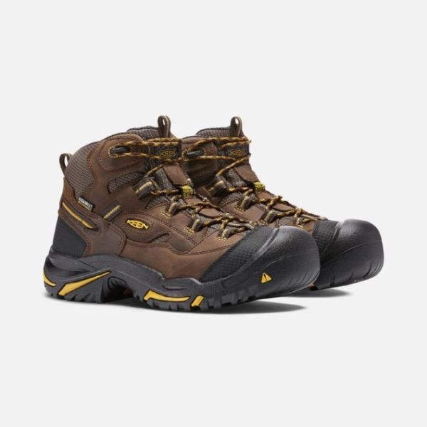 Keen Outlet Men's Braddock Waterproof Mid (Soft Toe)-CASCADE BROWN/TAWNY OLIVE - Click Image to Close