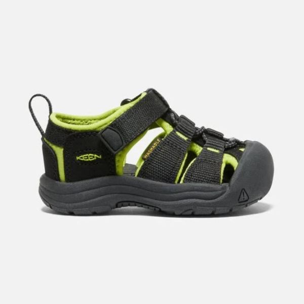 Keen Outlet Toddlers' Newport H2-BLACK/LIME GREEN - Click Image to Close