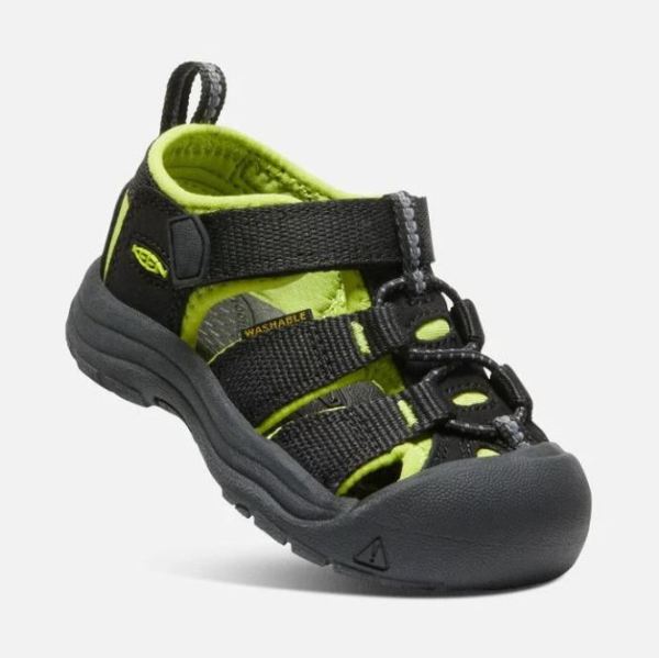 Keen Outlet Toddlers' Newport H2-BLACK/LIME GREEN - Click Image to Close