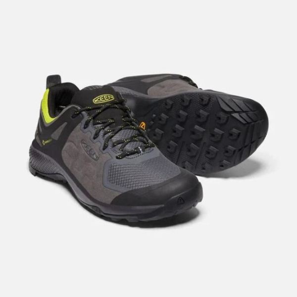 Keen Outlet Men's Explore Waterproof-MAGNET/BRIGHT YELLOW