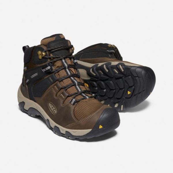 Keen Outlet Men's Steens Leather Waterproof Boot-Canteen/Black