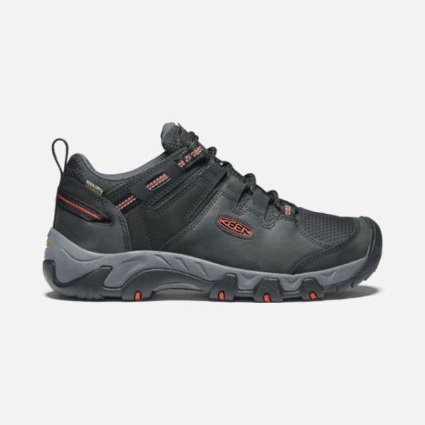 Keen Outlet Men's Steens Waterproof Shoe-Black/Bossa Nova