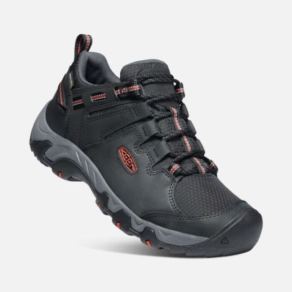 Keen Outlet Men's Steens Waterproof Shoe-Black/Bossa Nova - Click Image to Close