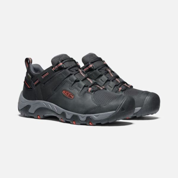 Keen Outlet Men's Steens Waterproof Shoe-Black/Bossa Nova