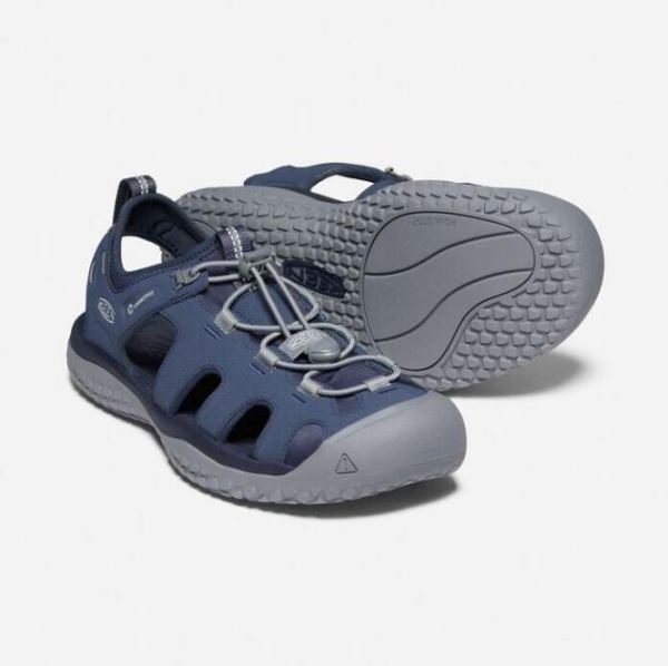 Keen Outlet Men's SOLR Sandal-Navy/Steel Grey - Click Image to Close