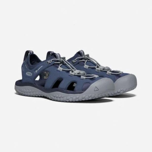 Keen Outlet Men's SOLR Sandal-Navy/Steel Grey - Click Image to Close