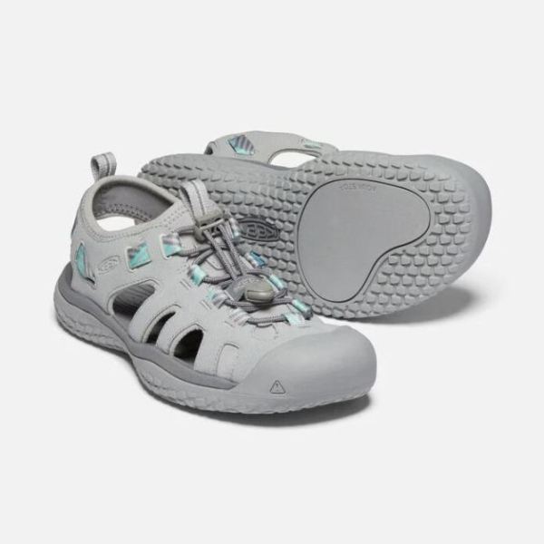 Keen Outlet Women's SOLR Sandal-Light Gray/Ocean Wave - Click Image to Close