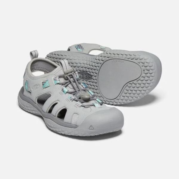 Keen Outlet Women's SOLR Sandal-Light Gray/Ocean Wave