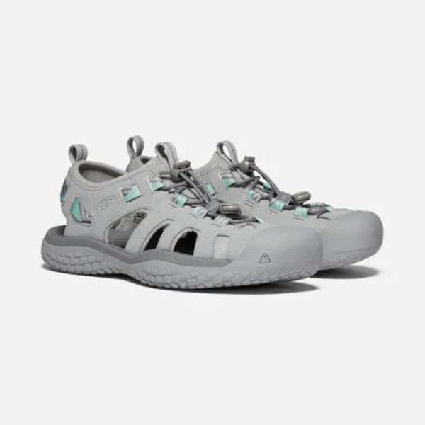 Keen Outlet Women's SOLR Sandal-Light Gray/Ocean Wave - Click Image to Close