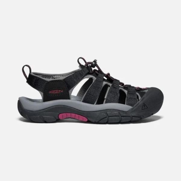 Keen Outlet Women's Newport H2-Black/Raspberry Wine - Click Image to Close