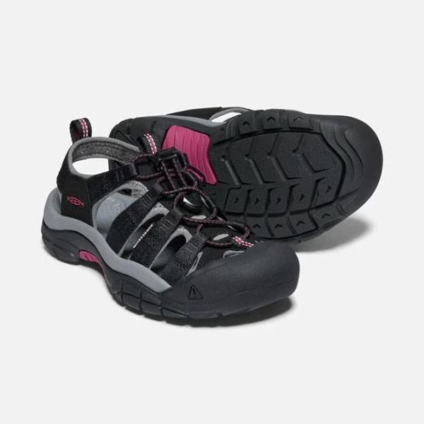 Keen Outlet Women's Newport H2-Black/Raspberry Wine - Click Image to Close