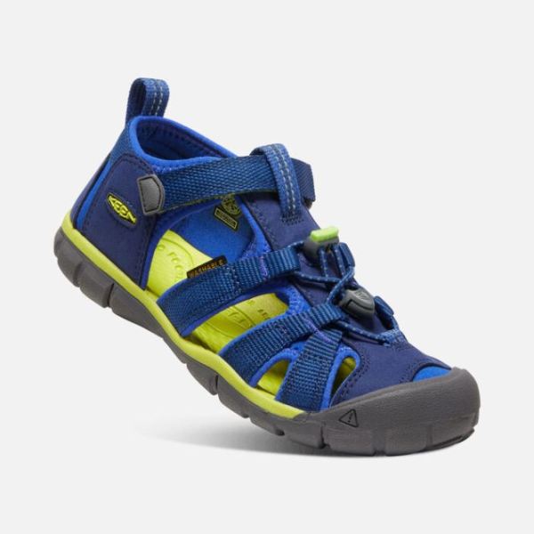 Keen Outlet Big Kids' Seacamp II CNX-Blue Depths/Chartreuse