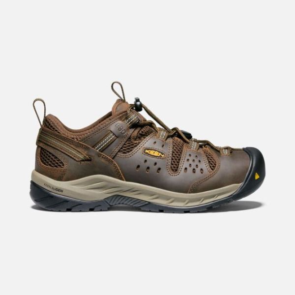 Keen Outlet Men's Atlanta Cool II ESD (Soft Toe)-Cascade Brown/Forest Night