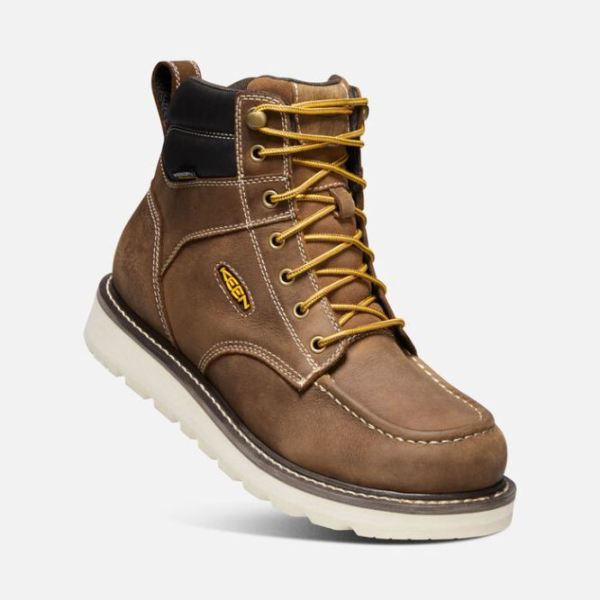 Keen Outlet Men's Cincinnati 6" Waterproof Boot (Soft Toe)-Belgian/Sandshell - Click Image to Close