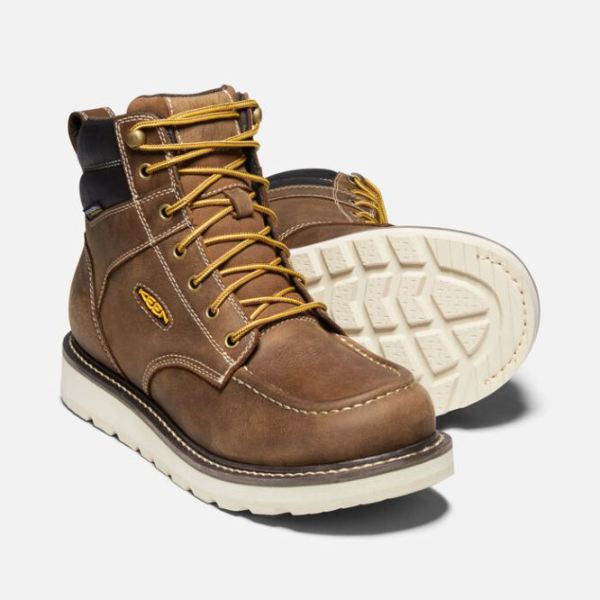Keen Outlet Men's Cincinnati 6" Waterproof Boot (Soft Toe)-Belgian/Sandshell