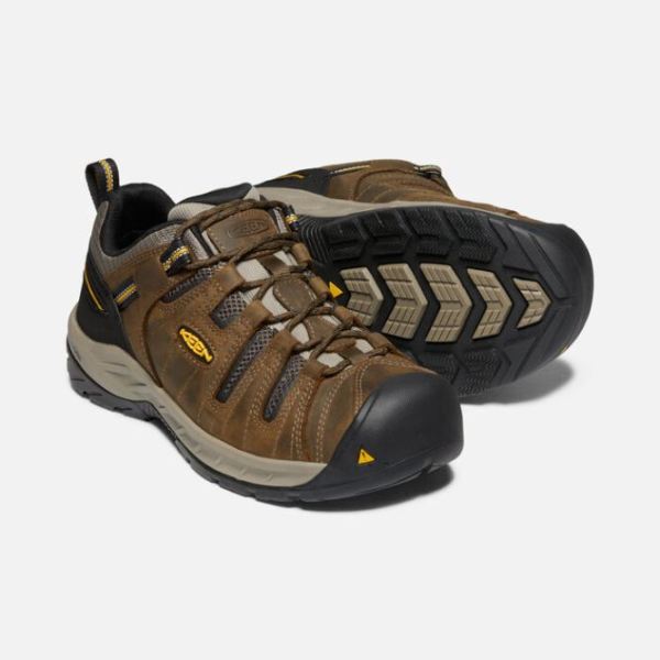 Keen Outlet Men's Flint II (Soft Toe)-Cascade Brown/Golden Rod