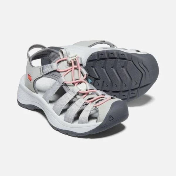 Keen Outlet Women's Astoria West Sandal-Grey/Coral