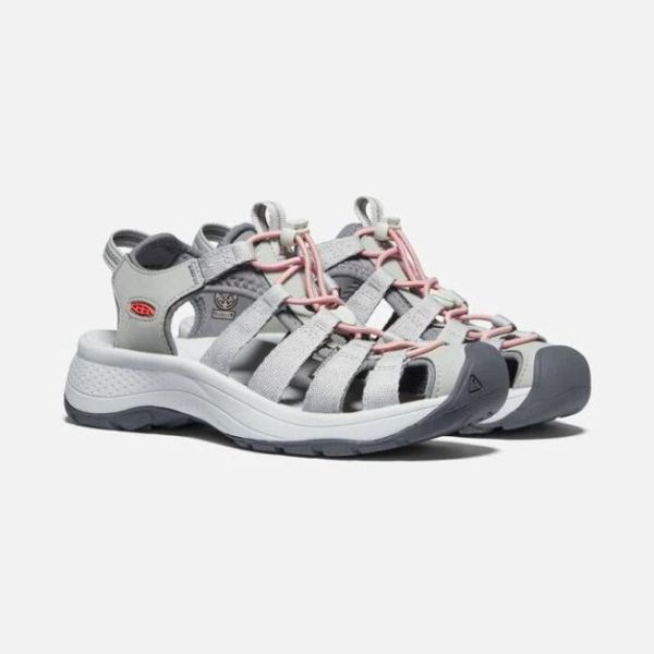 Keen Outlet Women's Astoria West Sandal-Grey/Coral - Click Image to Close