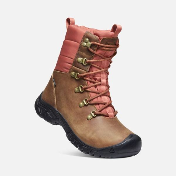 Keen Outlet Women's Greta Waterproof Boot-Toasted Coconut/Redwood - Click Image to Close