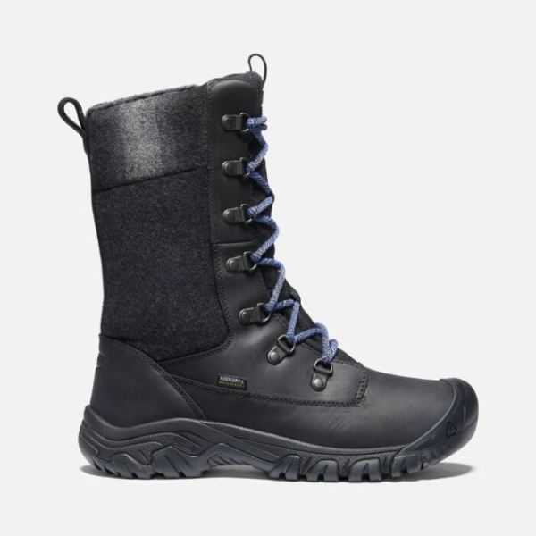 Keen Outlet Women's Greta Tall Waterproof Boot-Black/Black