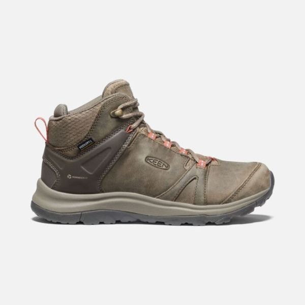 Keen Outlet Women's Terradora II Leather Waterproof Boot-Brindle/Redwood - Click Image to Close