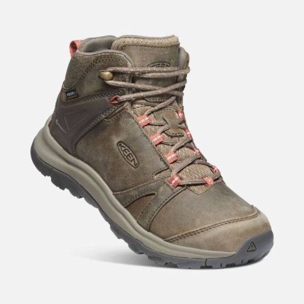 Keen Outlet Women's Terradora II Leather Waterproof Boot-Brindle/Redwood - Click Image to Close