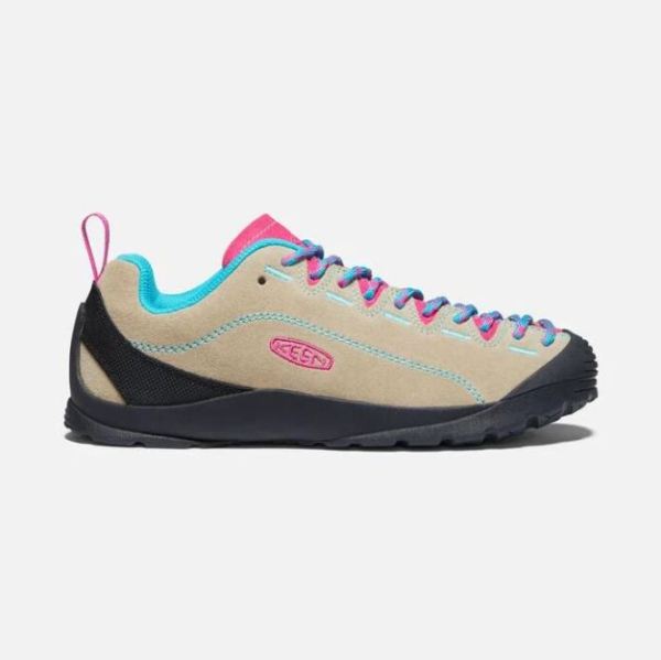 Keen Outlet Women's Jasper Suede Sneakers-Safari/Pink Peacock