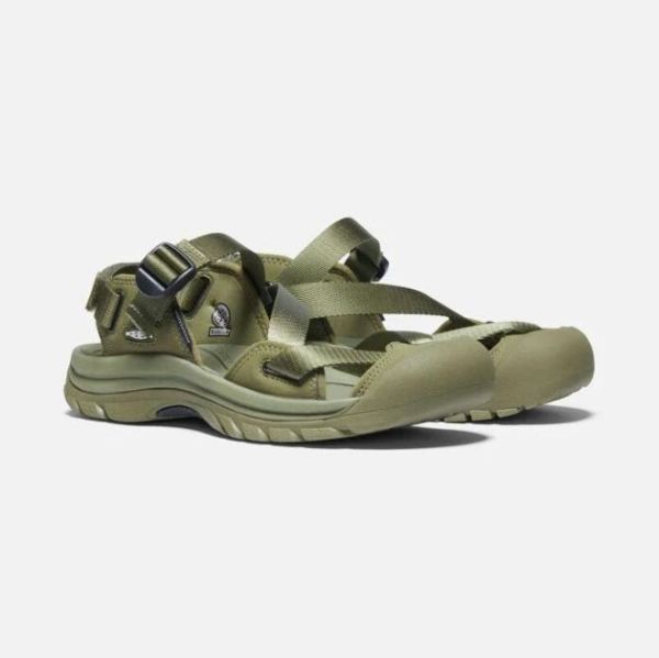 Keen Outlet Women's Zerraport II Sandal-Olive Drab/Black - Click Image to Close