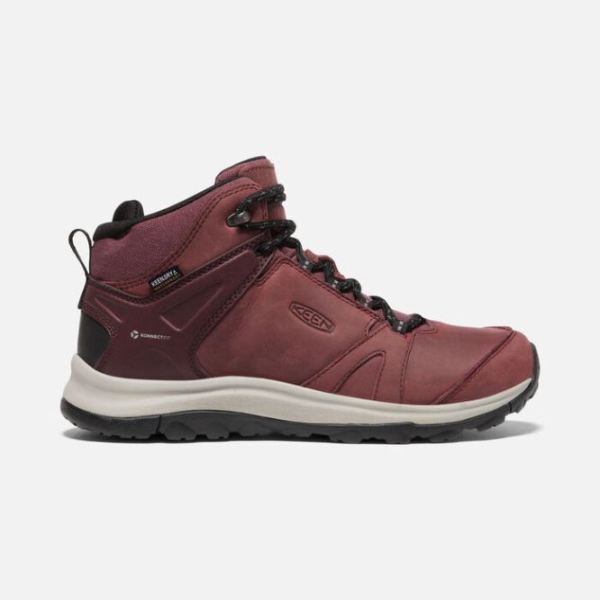 Keen Outlet Women's Terradora II Leather Waterproof Boot-Wine/Black - Click Image to Close