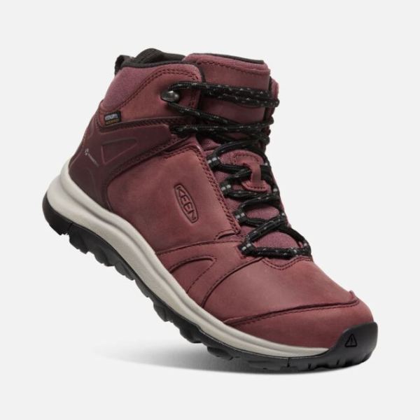 Keen Outlet Women's Terradora II Leather Waterproof Boot-Wine/Black - Click Image to Close