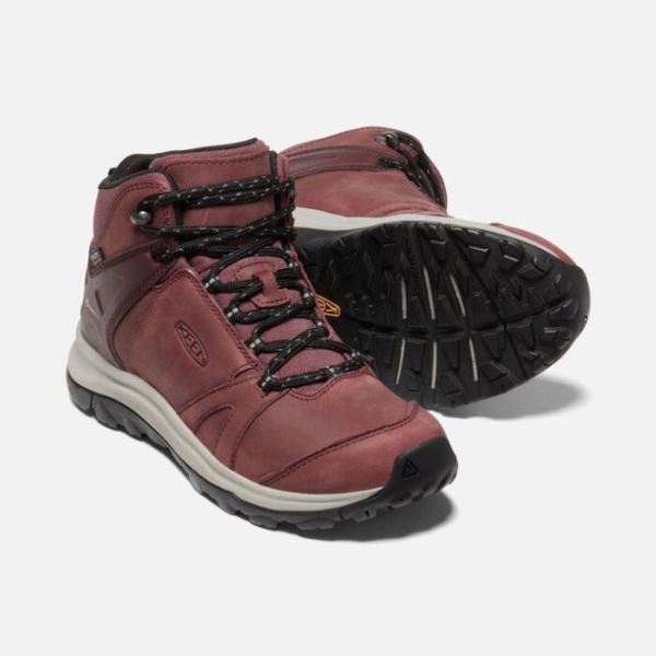 Keen Outlet Women's Terradora II Leather Waterproof Boot-Wine/Black - Click Image to Close