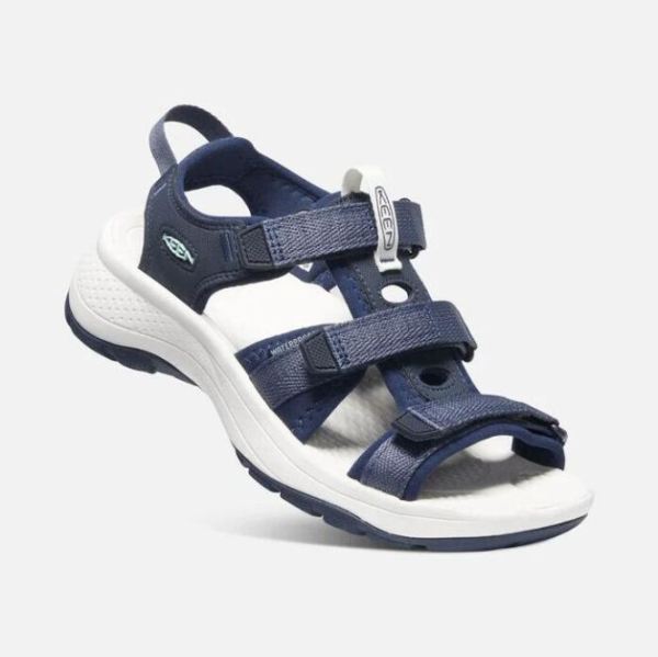 Keen Outlet Women's Astoria West Open-Toe Sandal-Blue Nights/Black Iris - Click Image to Close